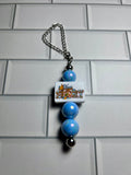 Beaded Cup Charm’s-Blue Acrylic with Focal