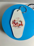 Retro Style Motel Keychain With Christmas Design