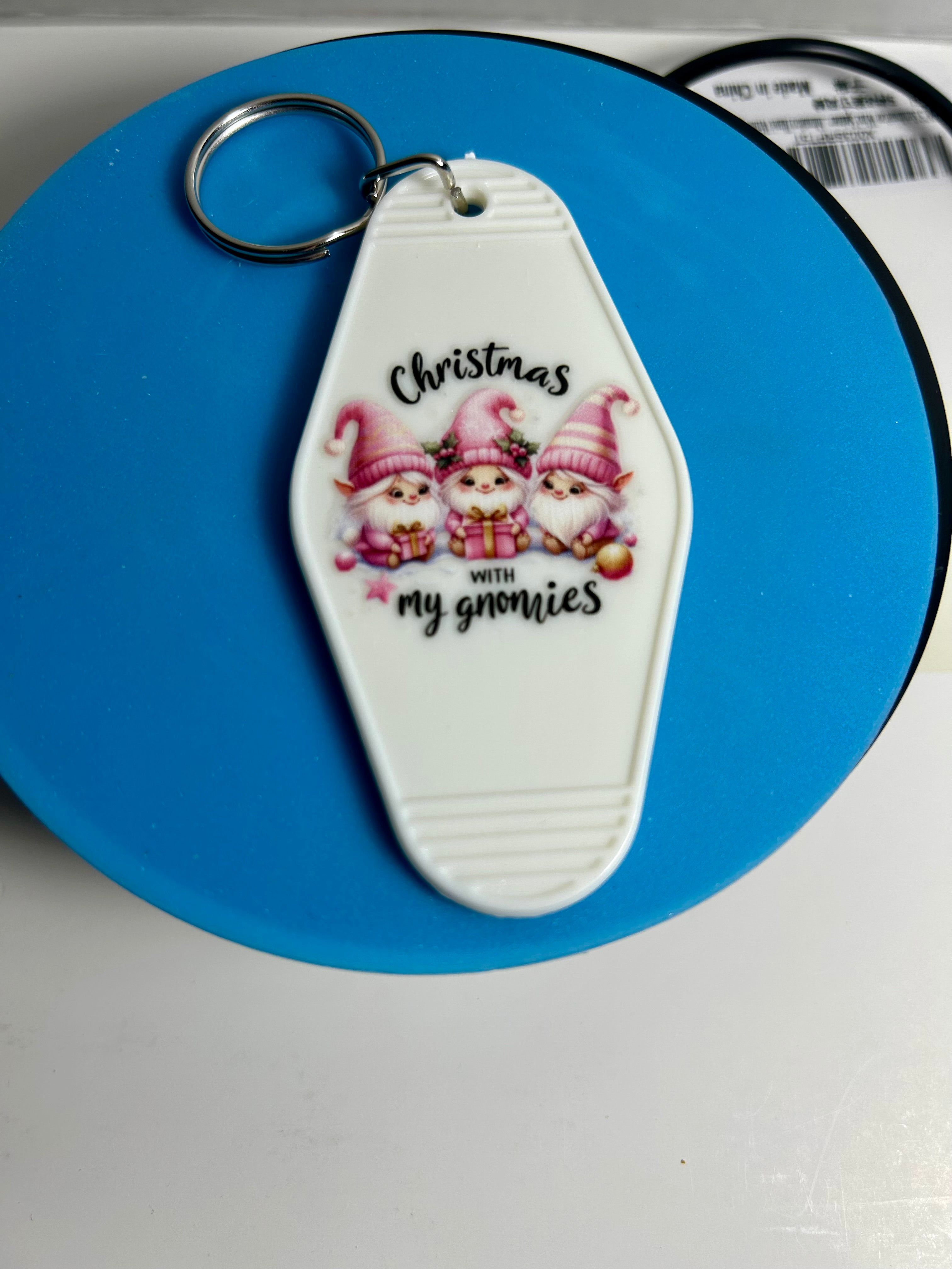 Porte-clés de motel de style rétro avec motif de Noël