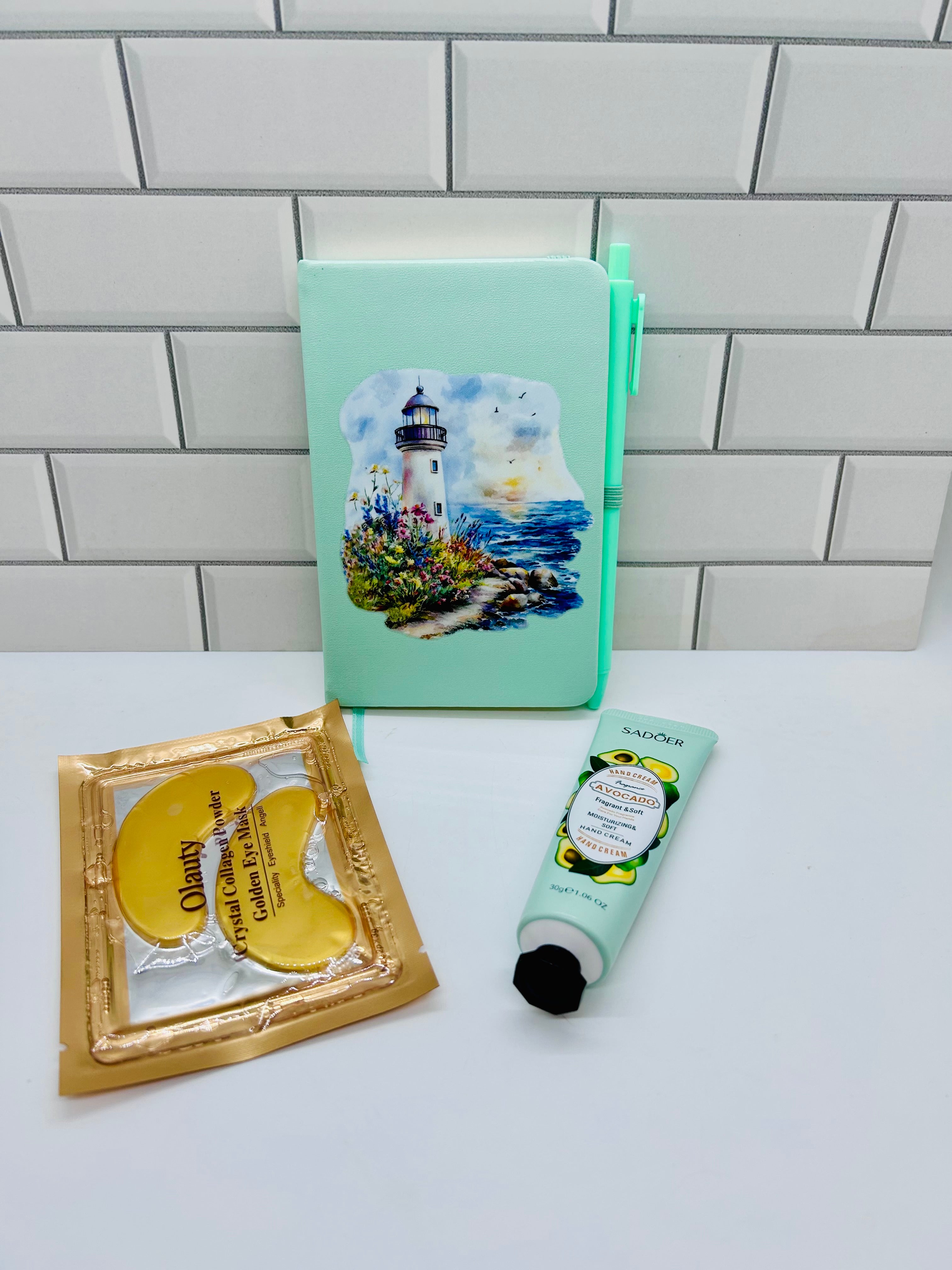 A6 Small Journal Bundle-Green with Beach Design