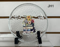 Glass 6x6 inch Jewelry Holder Featuring A Beautiful Design, Glass Feet
