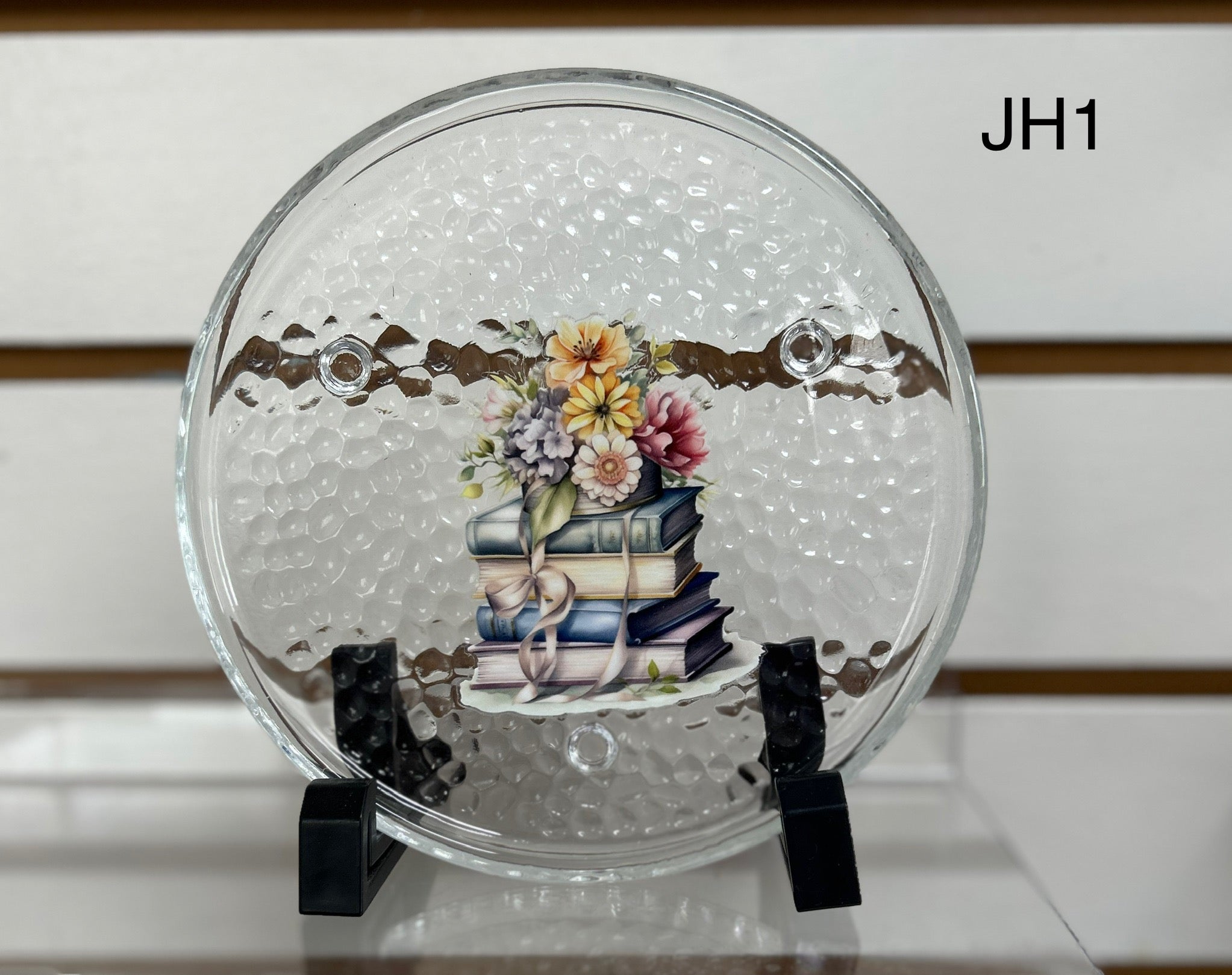 Glass 6x6 inch Jewelry Holder Featuring A Beautiful Design, Glass Feet