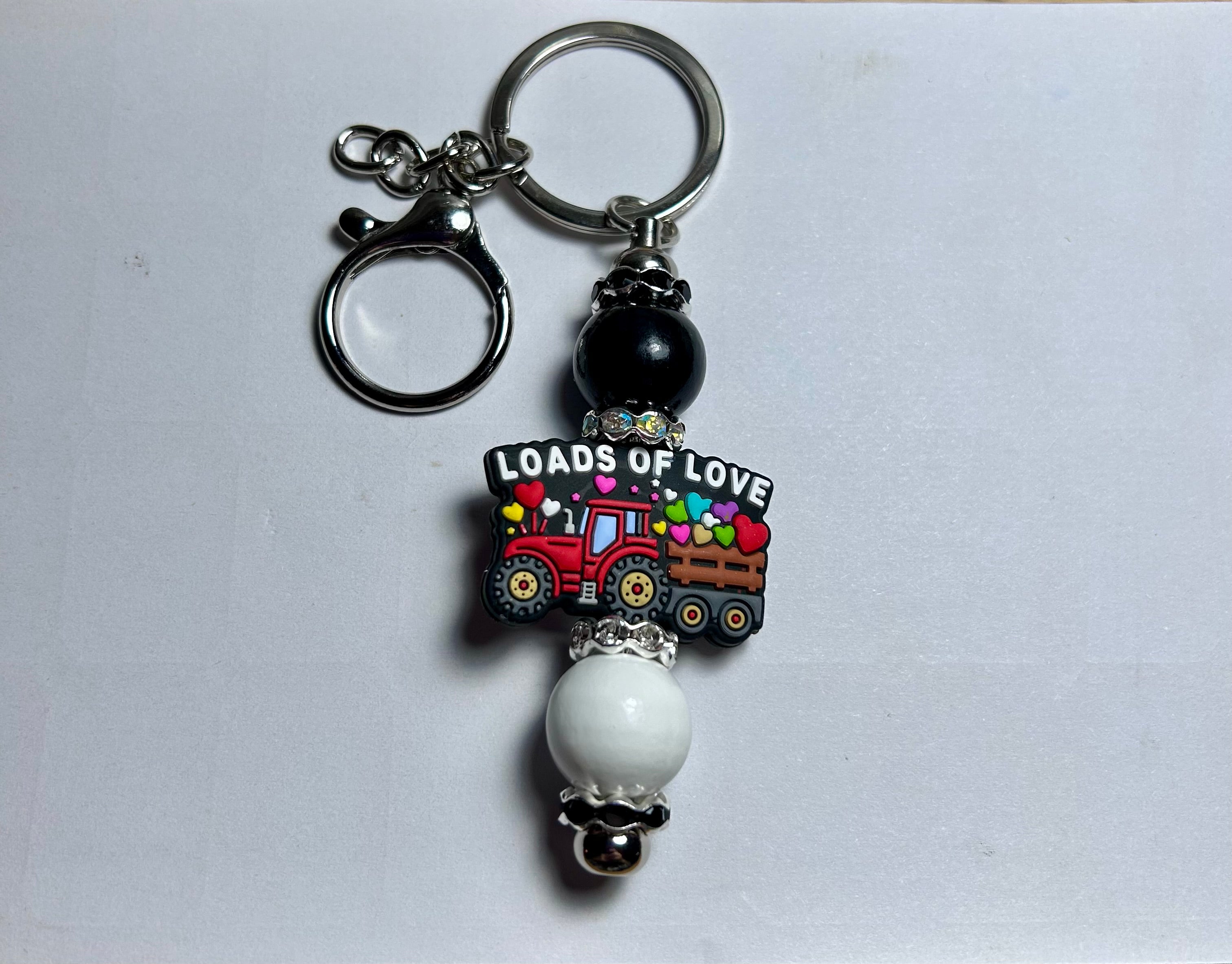 Valentines Day Theme Beaded Keychain