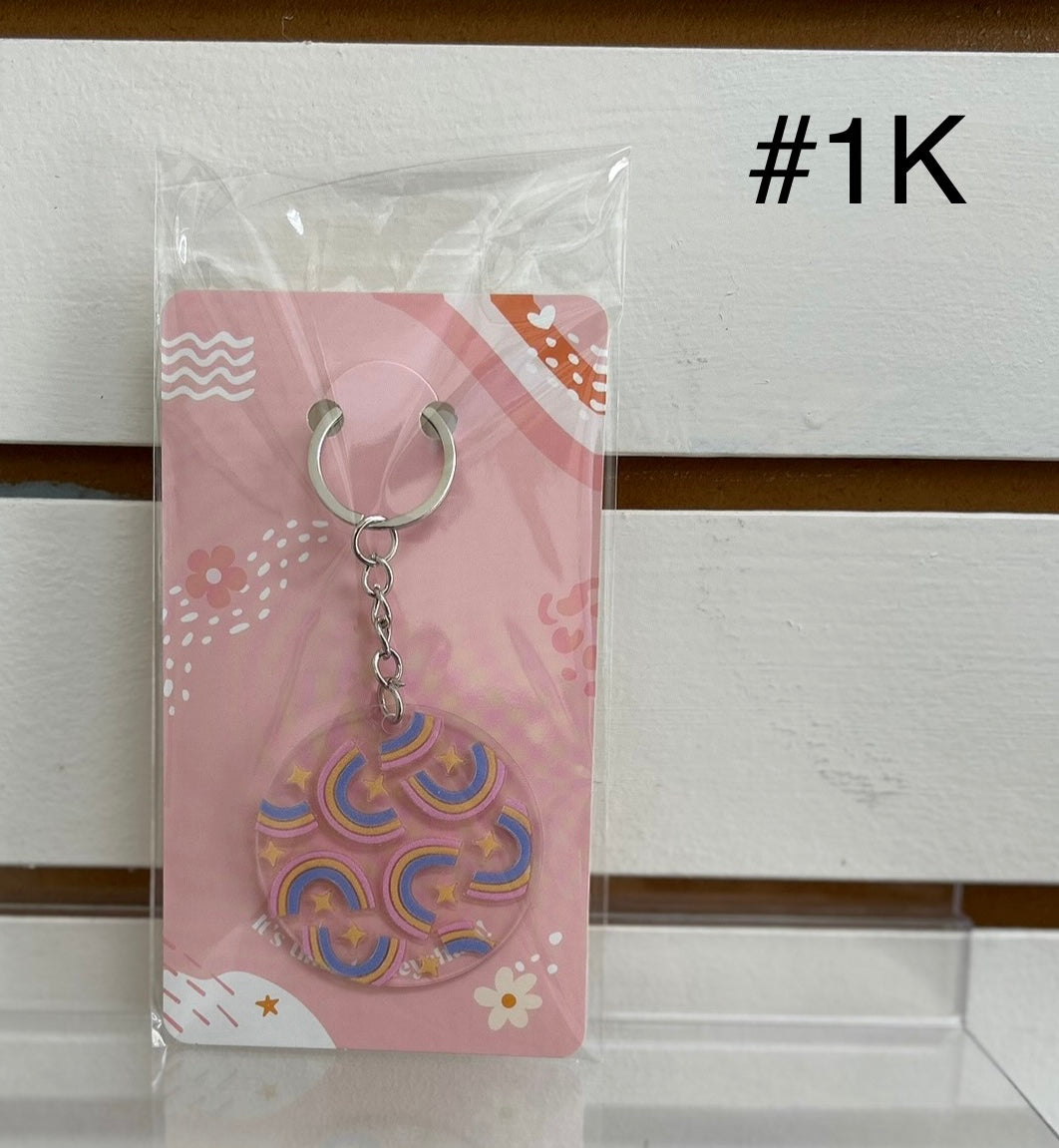 Trousse de porte-clés en acrylique avec un joli design – Comprend une lotion et un stylo à gel