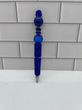 Rhinestone Beaded Ballpoint Pen-Royal Blue