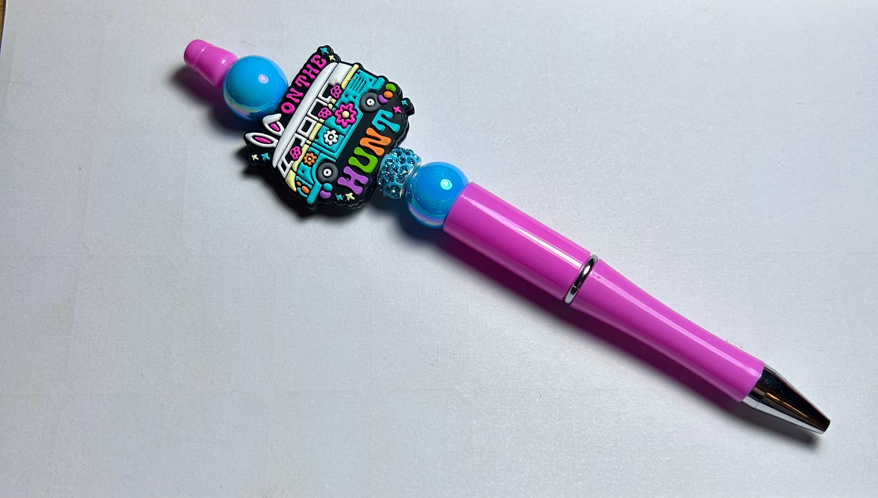 Easter Theme Beaded Ballpoint Pen-Pink/Blue