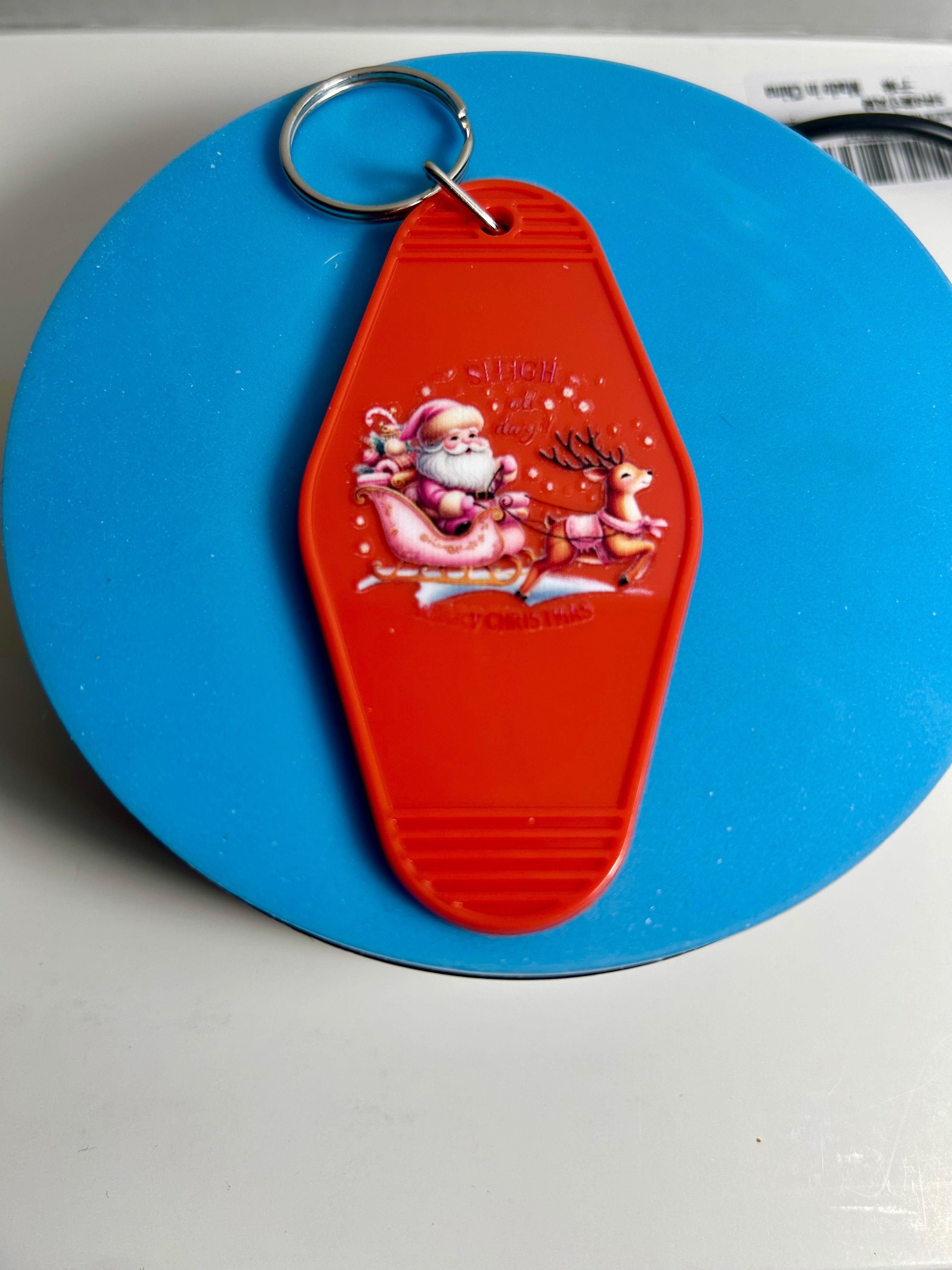 Porte-clés de motel de style rétro avec motif de Noël