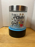 Glass Small Canister With Metal Lid, Featuring A Beautiful Inspirational Design
