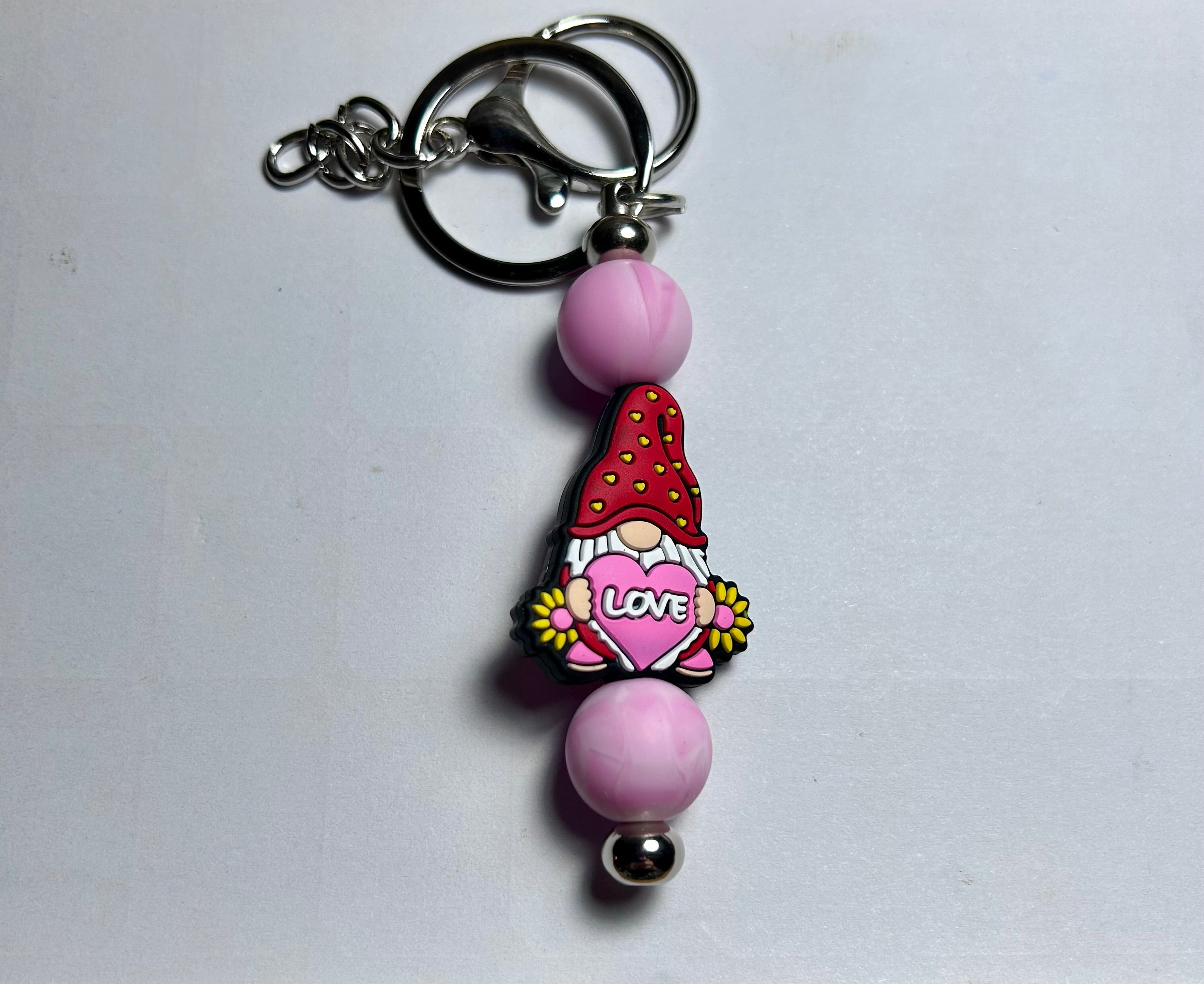 Porte-clés à perles thème Saint-Valentin
