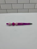 Beaded Ballpoint Pens-Metallic Pink Acrylic