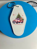 Porte-clés de motel de style rétro avec motif de Noël
