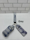 Neoprene Wristlet Keychain with Sanitizer Holder, Empty Bottle and Lip Balm Holder-Gray