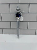 Beaded Ballpoint Pens-Grey with Graduation Theme