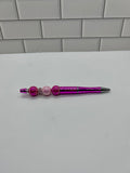 Beaded Ballpoint Pens-Metallic Pink Acrylic