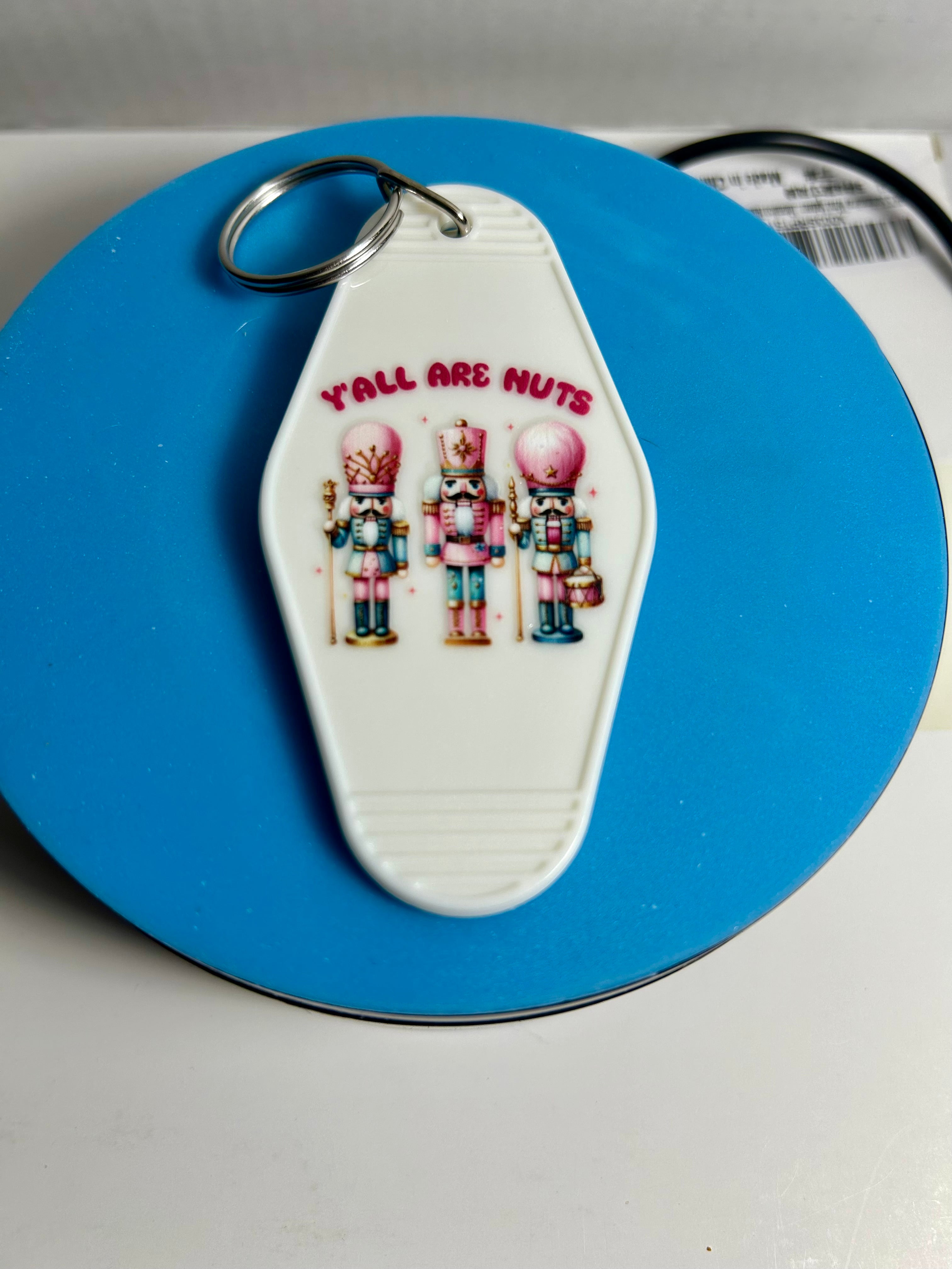 Porte-clés de motel de style rétro avec motif de Noël