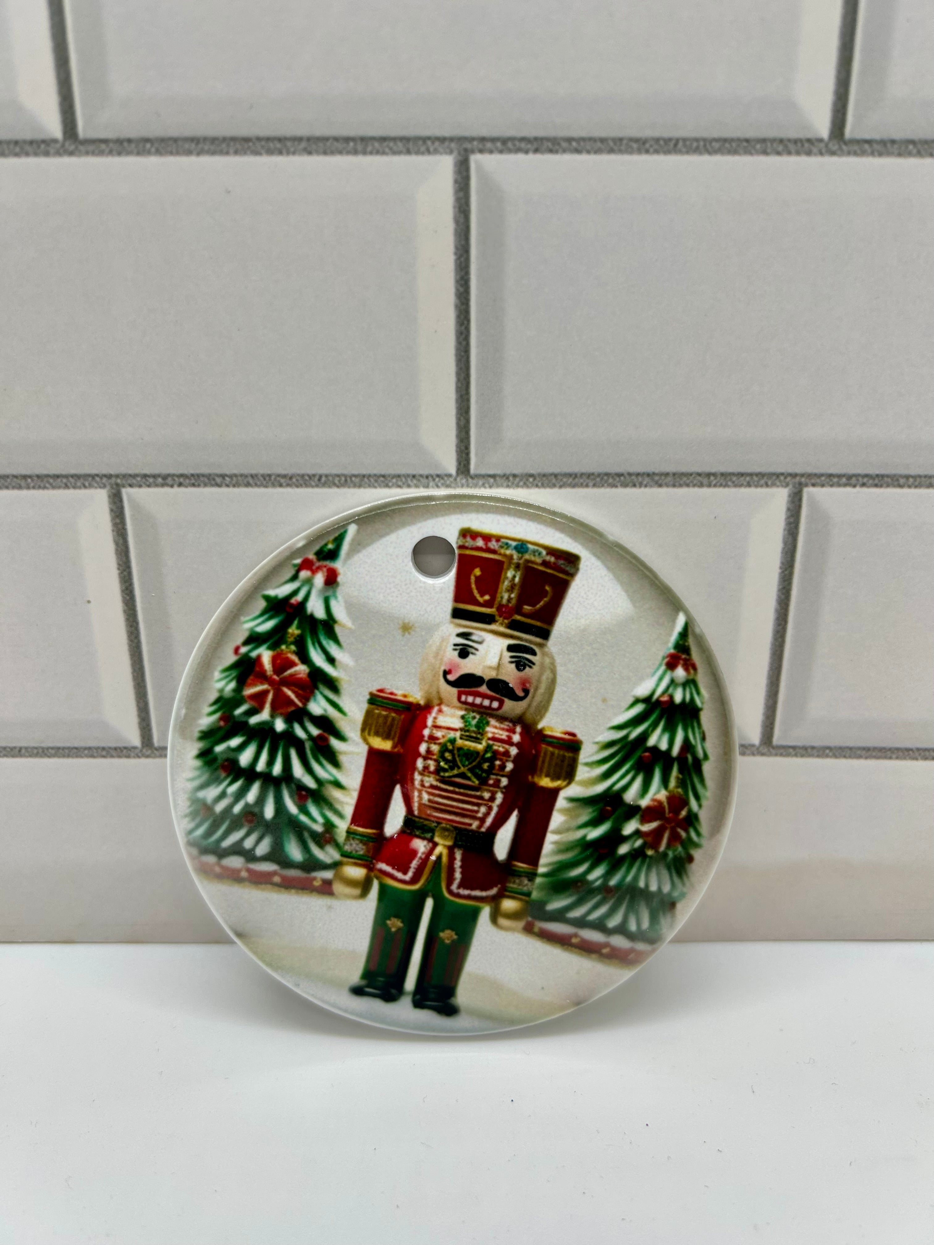 3x3 inch Ceramic Christmas Ornament featuring a Beautiful Design