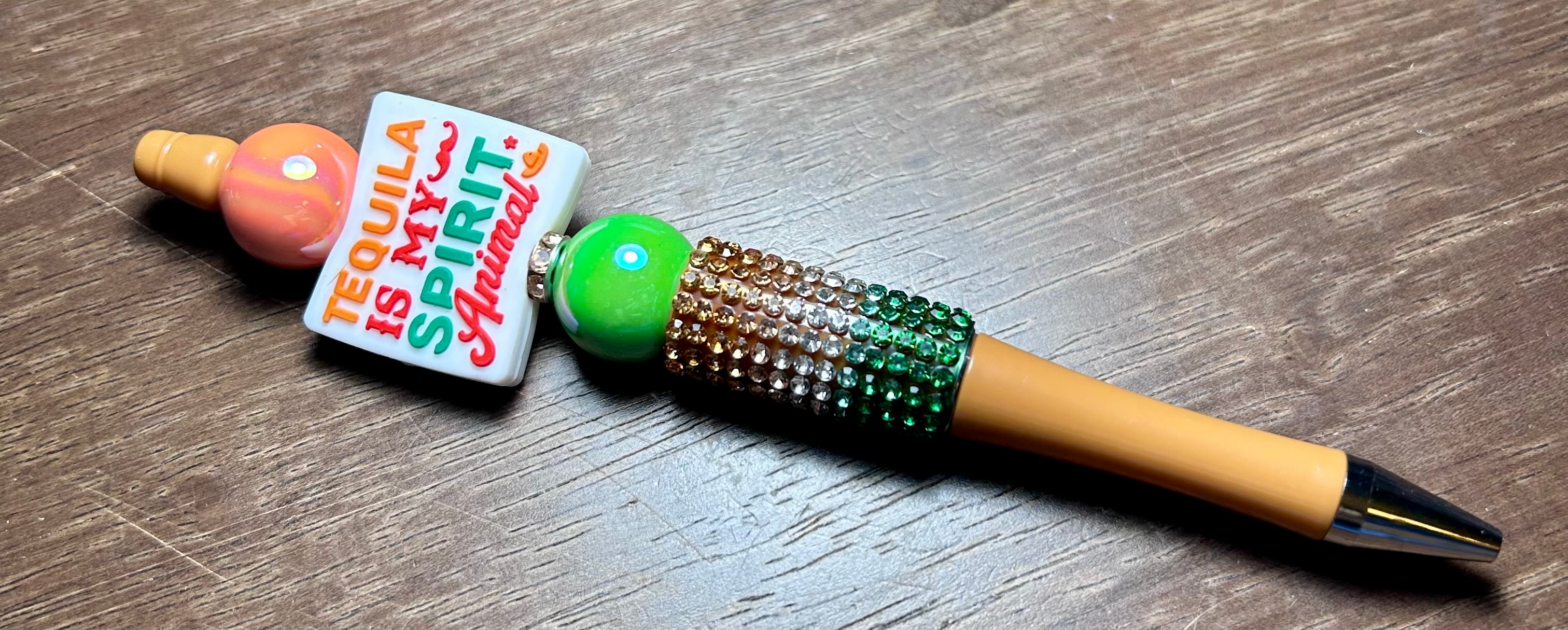 Beaded Ballpoint Pen-Ombre/Tequila Themed