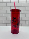 20 oz Acrylic Tumblers featuring Inspiration Design, Lid and Straw-Red