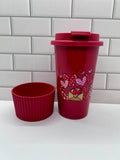 Gobelets en plastique chauds/froids de 18 oz avec motif de la Saint-Valentin-Rouge