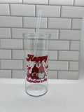 20 oz Acrylic Tumblers featuring Valentines Day Design, Lid and Straw