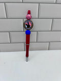 Stylo Bille Perlé - Silicone Rouge avec Breloque Militaire