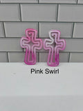Acrylic  4 inch x 2.5 inch Jumbo Cross Paper Clips-Pink