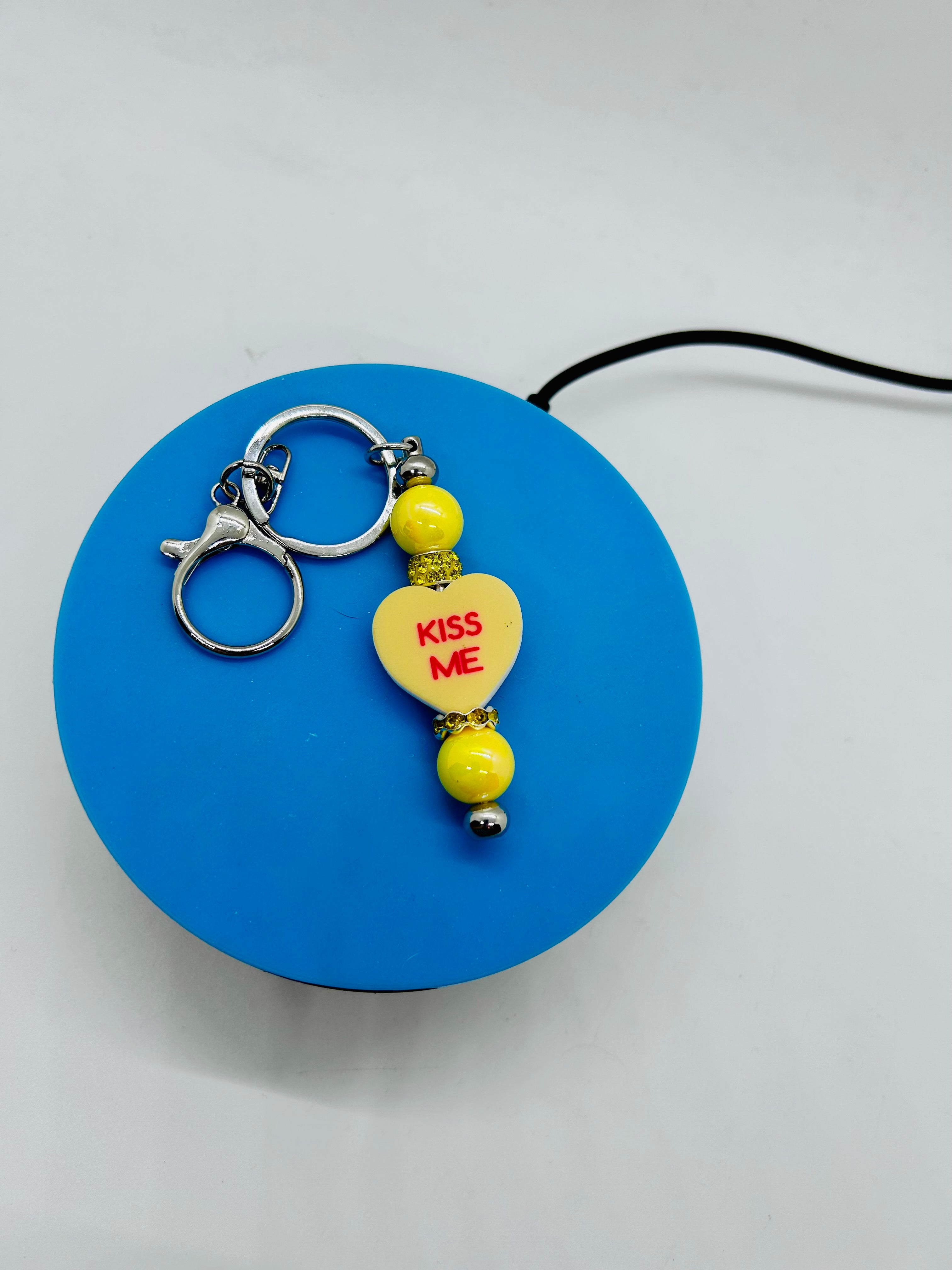 Porte-clés à perles thème Saint-Valentin