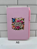 Journal A6 ligné avec une belle illustration inspirante - Rose