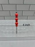 Beaded Pokey/Weeding Tool-4 inch-Orange