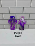 Trombones géants acryliques violets de 10 x 6,3 cm