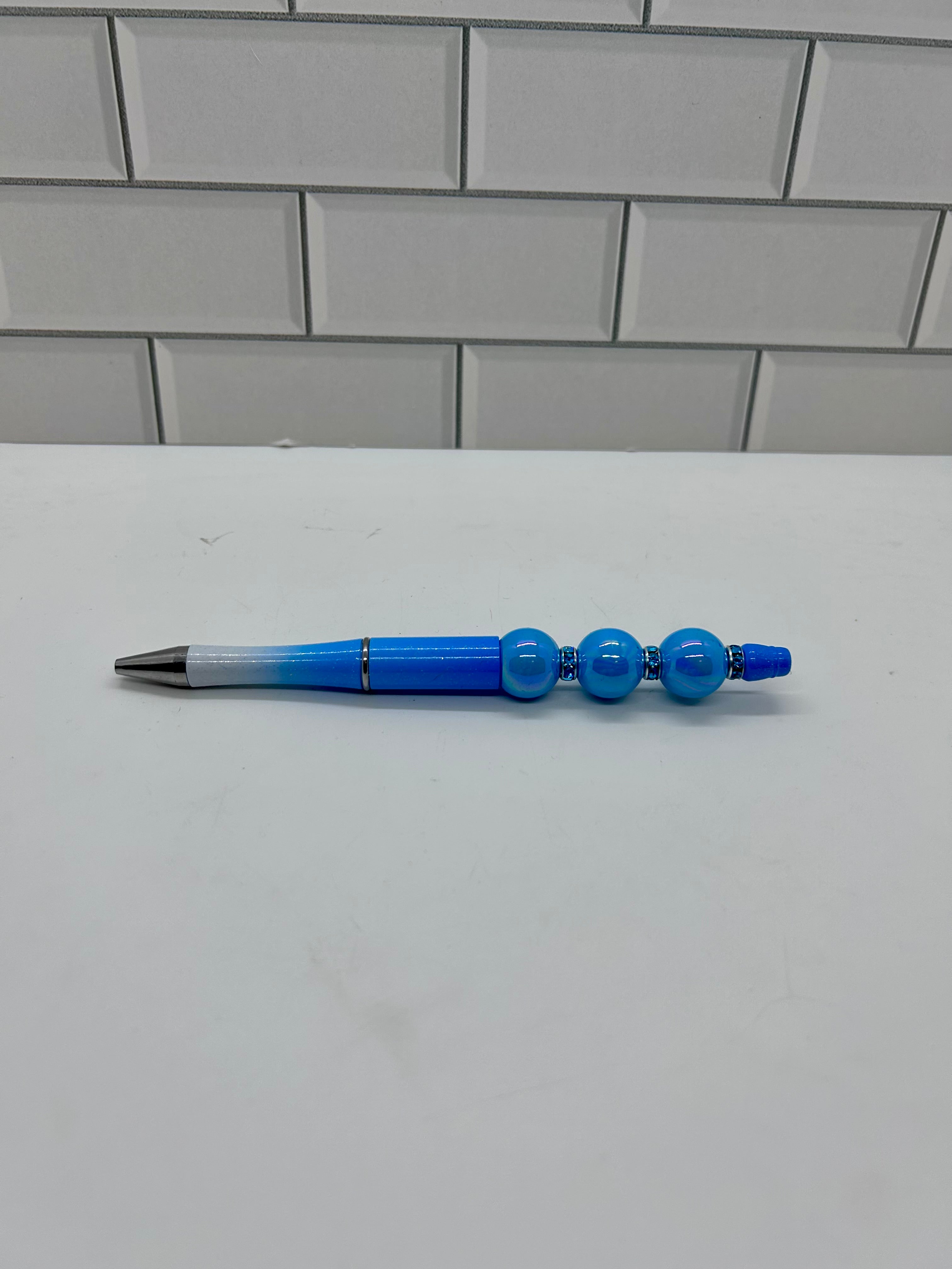 Stylo bille acrylique Ombré Bleu perlé