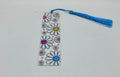Acrylic Bookmark with Blue Colored Tassel, Floral Theme