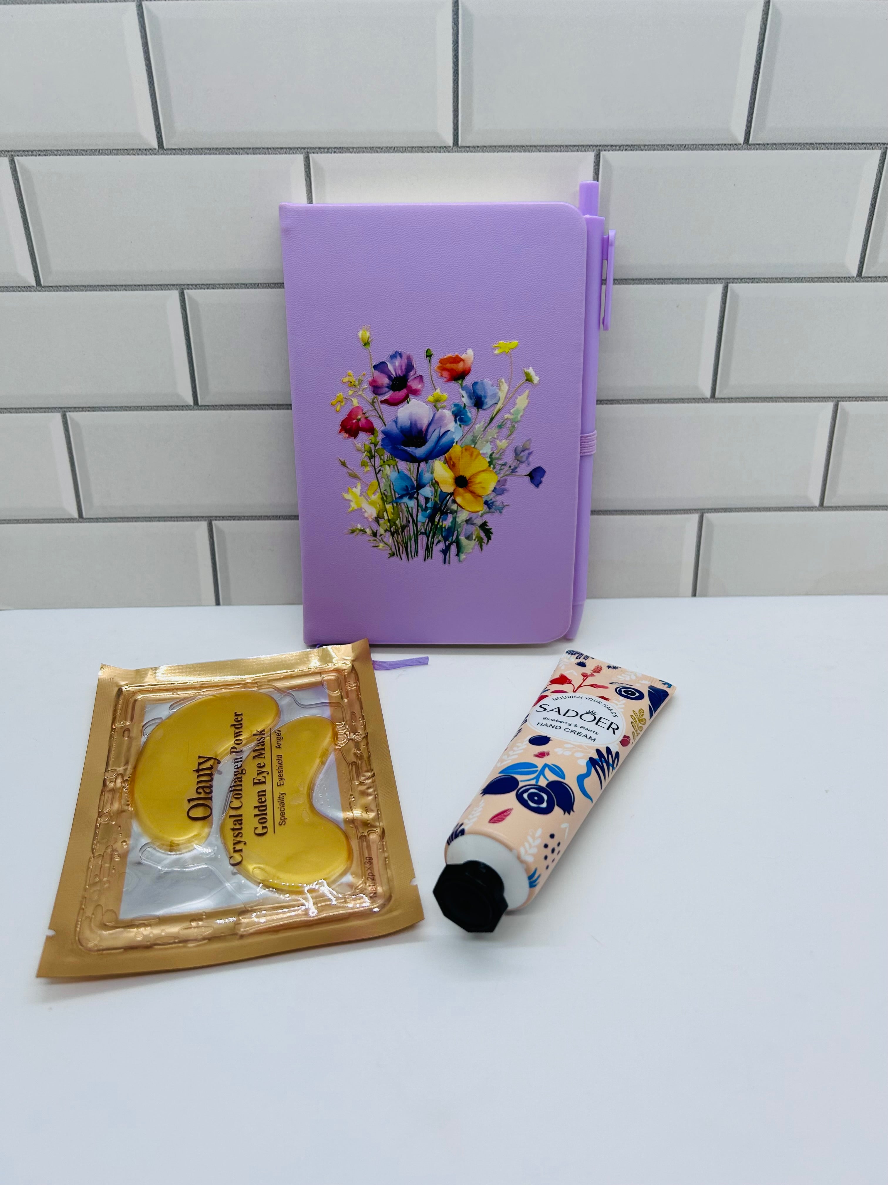 A6 Small Journal Bundle-Purple with Floral Design