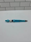 Beaded Ballpoint Pens-Metallic Teal Acrylic