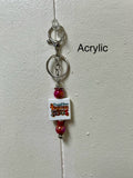 Acrylic Beaded Keychain with Christian Focal