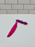 Metal Feather Beaded Bookmark-Pink