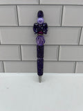 Rhinestone Beaded Ballpoint Pen-Purple/Bow
