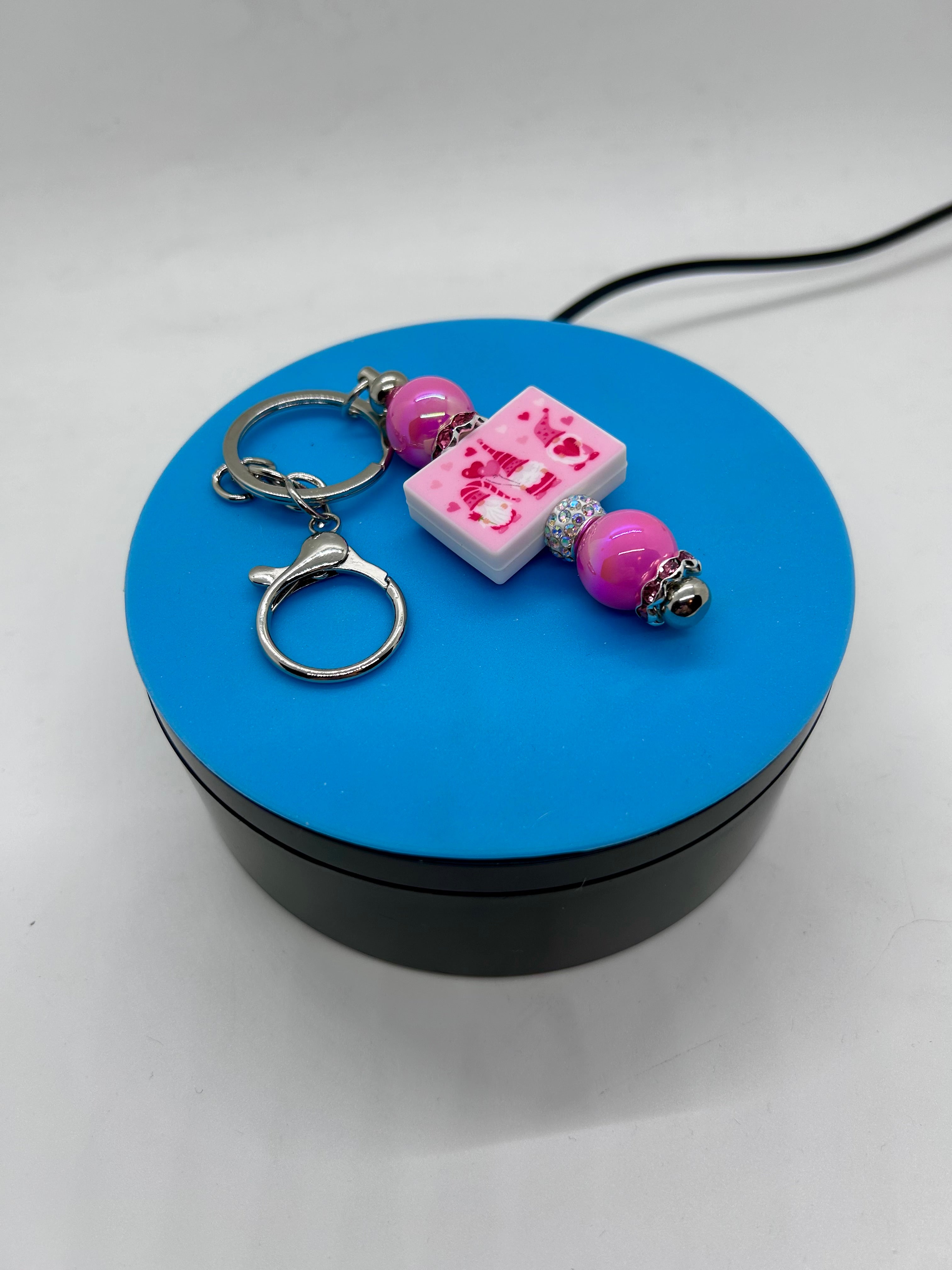 Valentines Day Theme Beaded Keychain