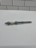 Beaded Ballpoint Pens-Metallic Silver Acrylic