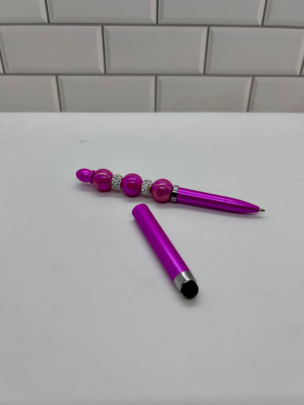 Stylet/Stylo Perlé - Acrylique Rose