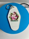 Retro Style Motel Keychain With Christmas Design