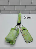 Neoprene Wristlet Keychain with Sanitizer Holder, Empty Bottle and Lip Balm Holder-Green