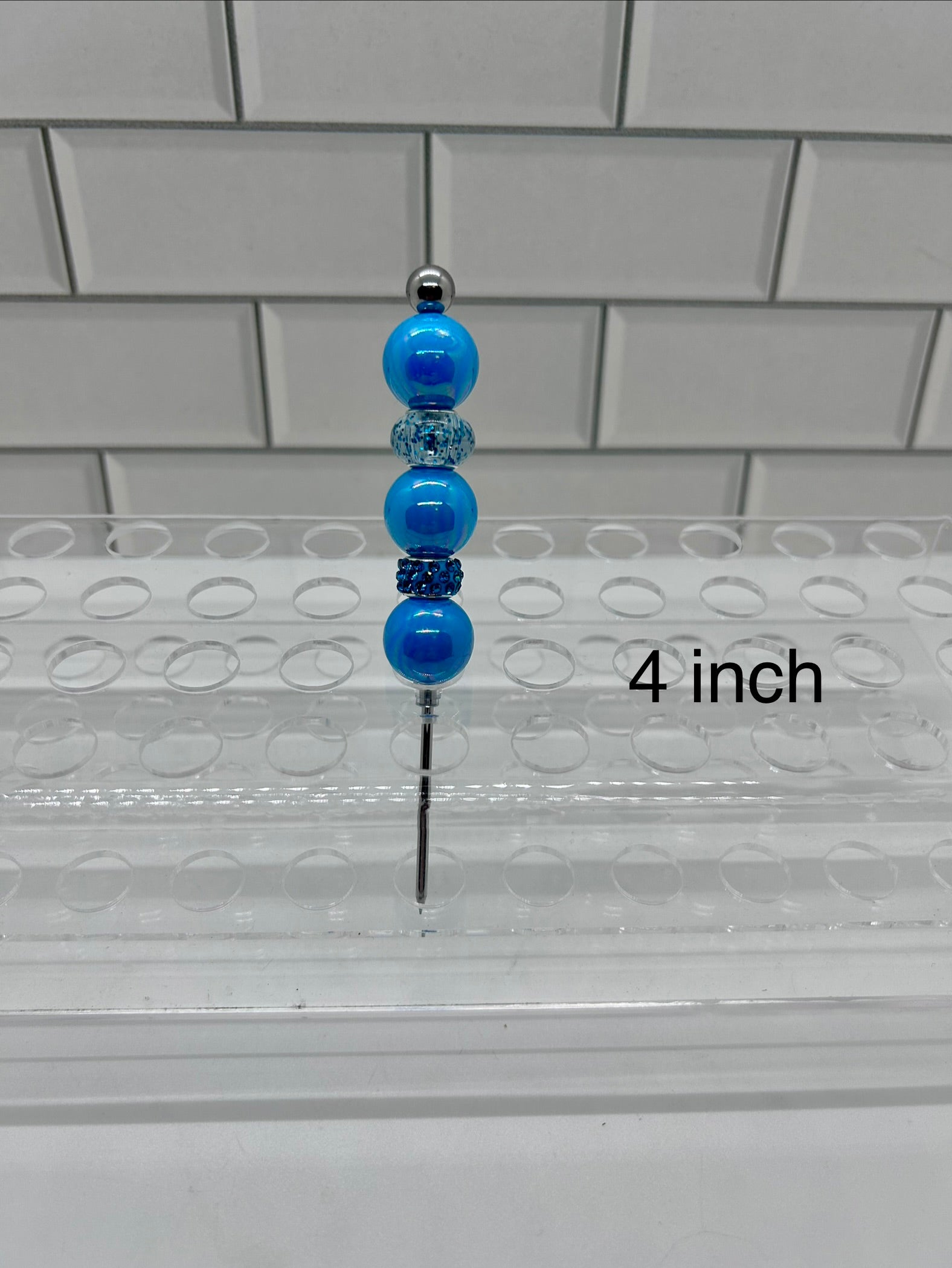 Beaded Pokey/Weeding Tool-4 inch-Blue