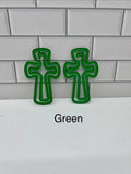 Acrylic  4 inch x 2.5 inch Jumbo Cross Paper Clips-Green
