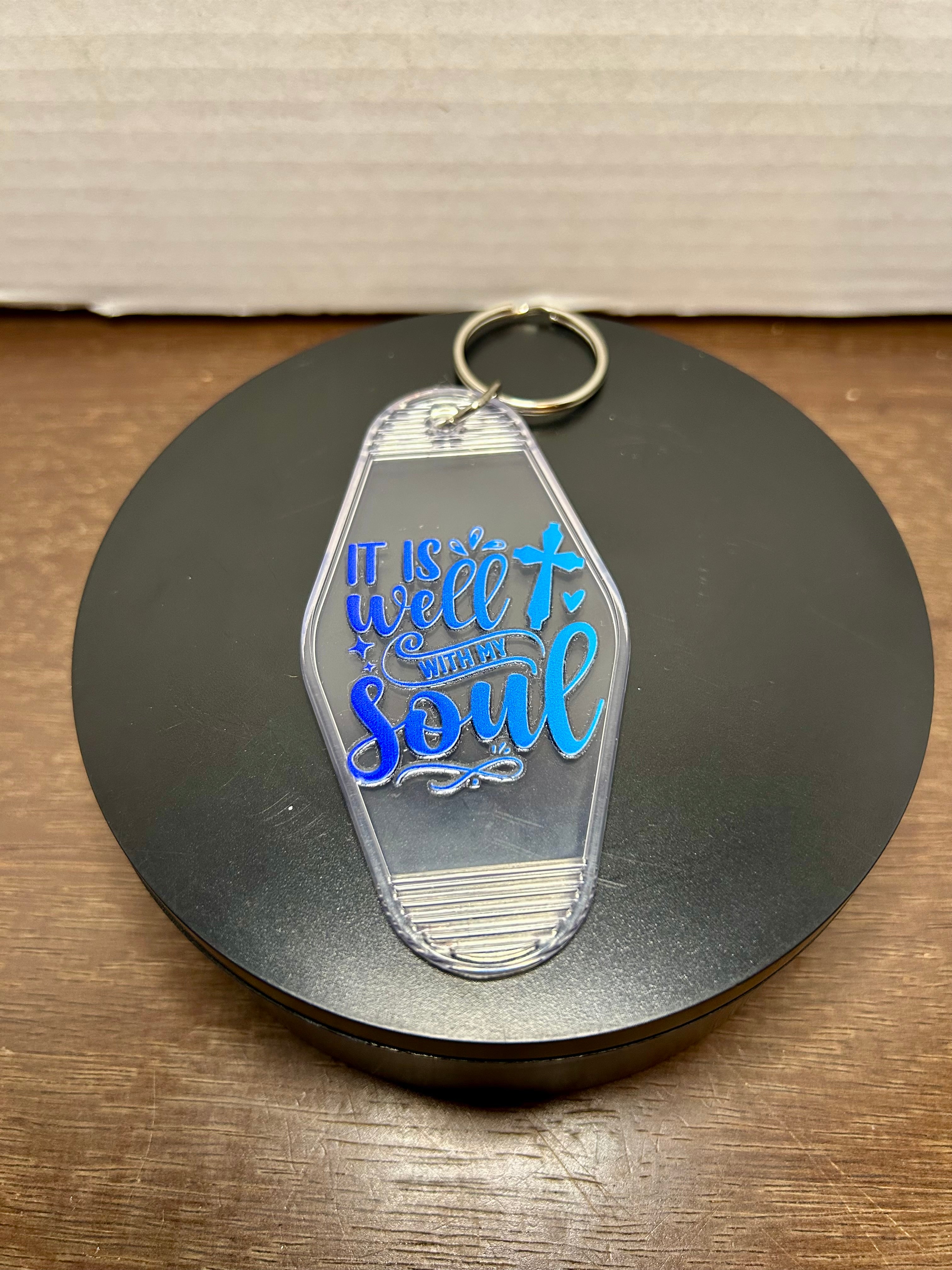 Retro Style Motel Keychain With Design