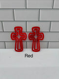 Acrylic  4 inch x 2.5 inch Jumbo Cross Paper Clips-Red