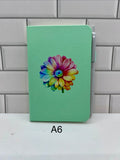 A6 Blank Lined Journal Featuring A Beautiful Floral Design-Green