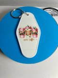 Retro Style Motel Keychain With Christmas Design