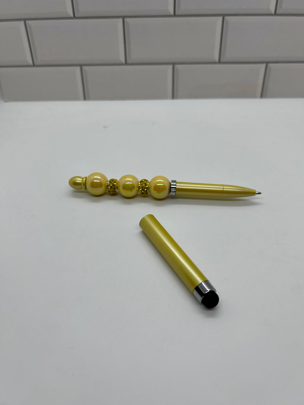 Stylet/Stylo Perlé – Acrylique Jaune
