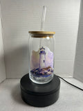 16 oz Glass Tumbler, Glass Straw featuring a Beautiful Design
